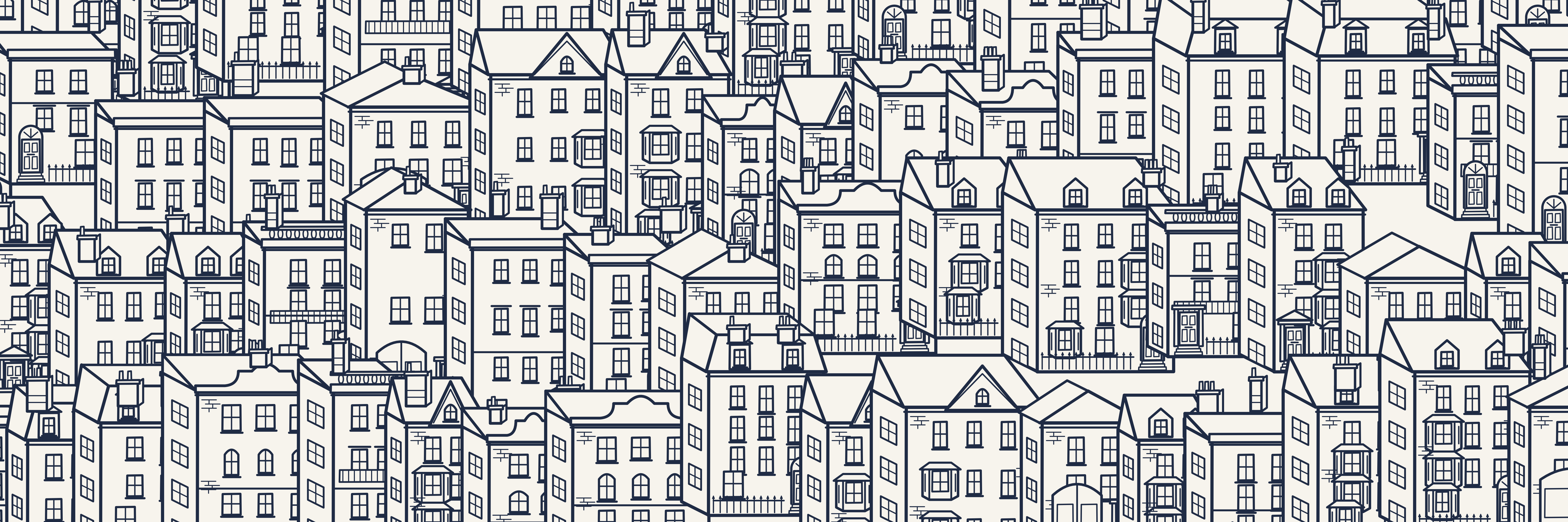 Rooftops Chelsea | Navy — 9 × 3 m