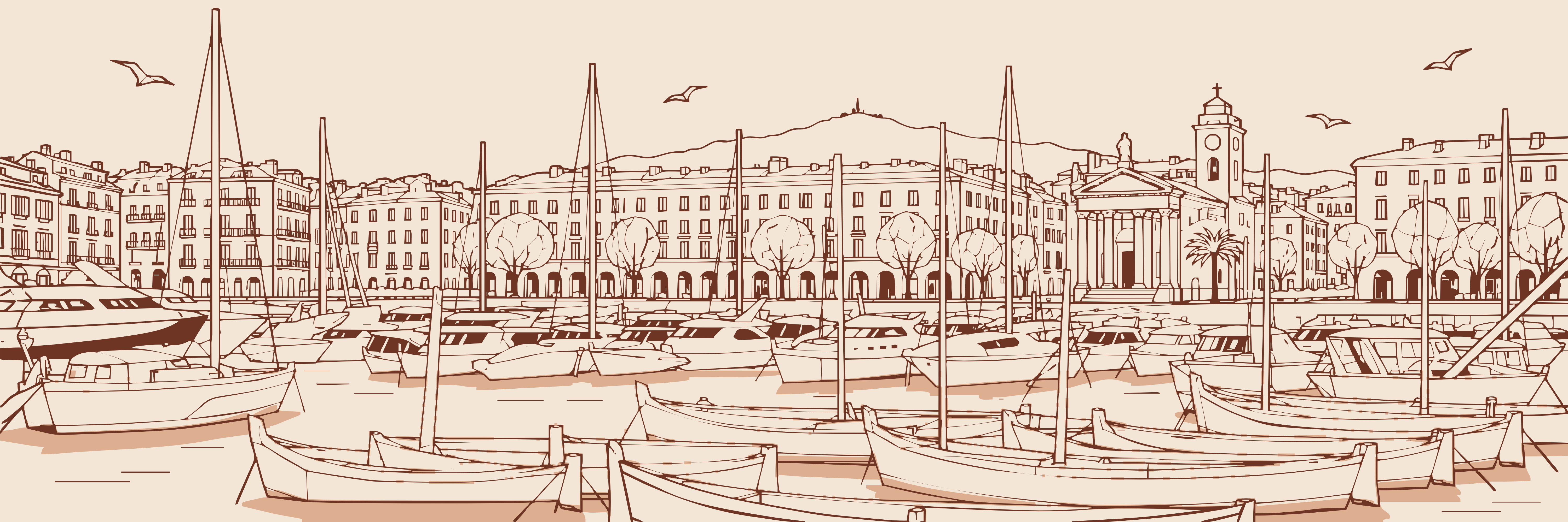 Rooftops Nice Port Lympia | Terracotta — 9 × 3 m