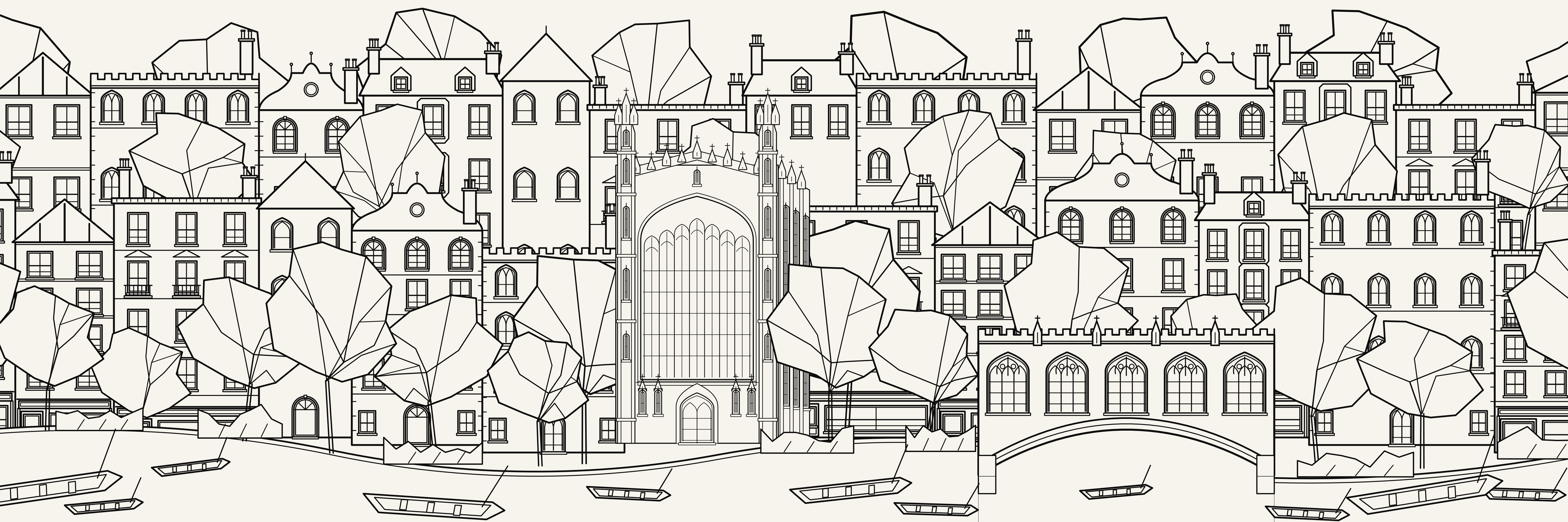 Rooftops Cambridge | Noir — 9 × 3 m