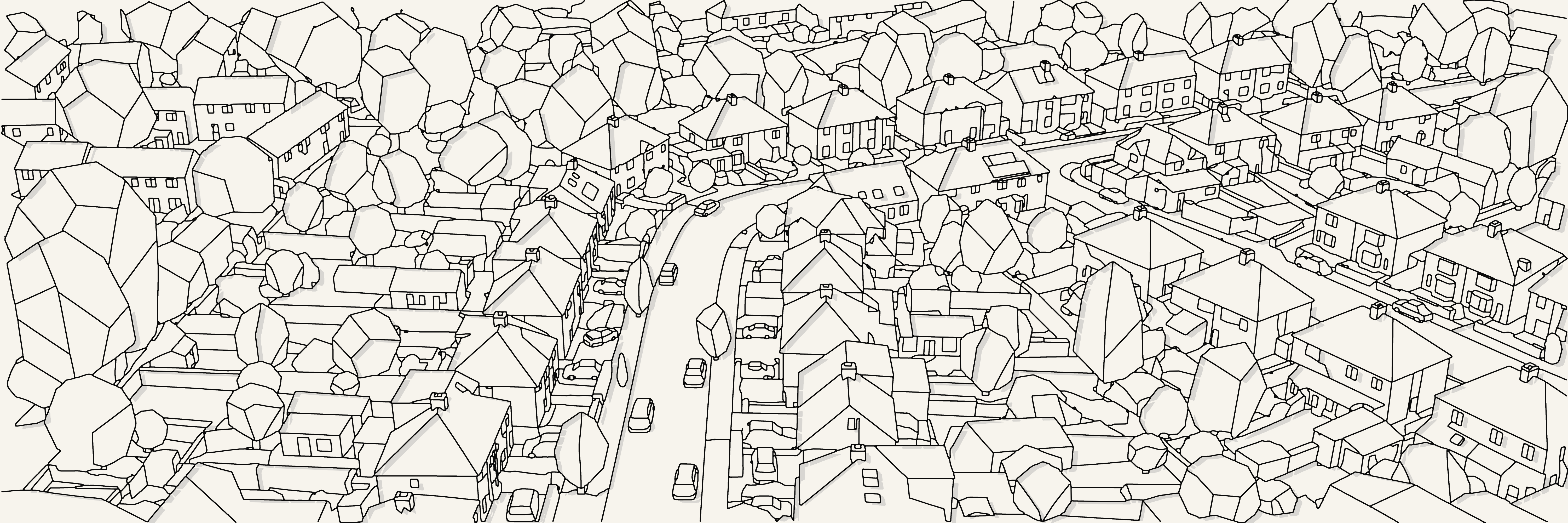 Garden Suburb | Negro — 9 × 3 m