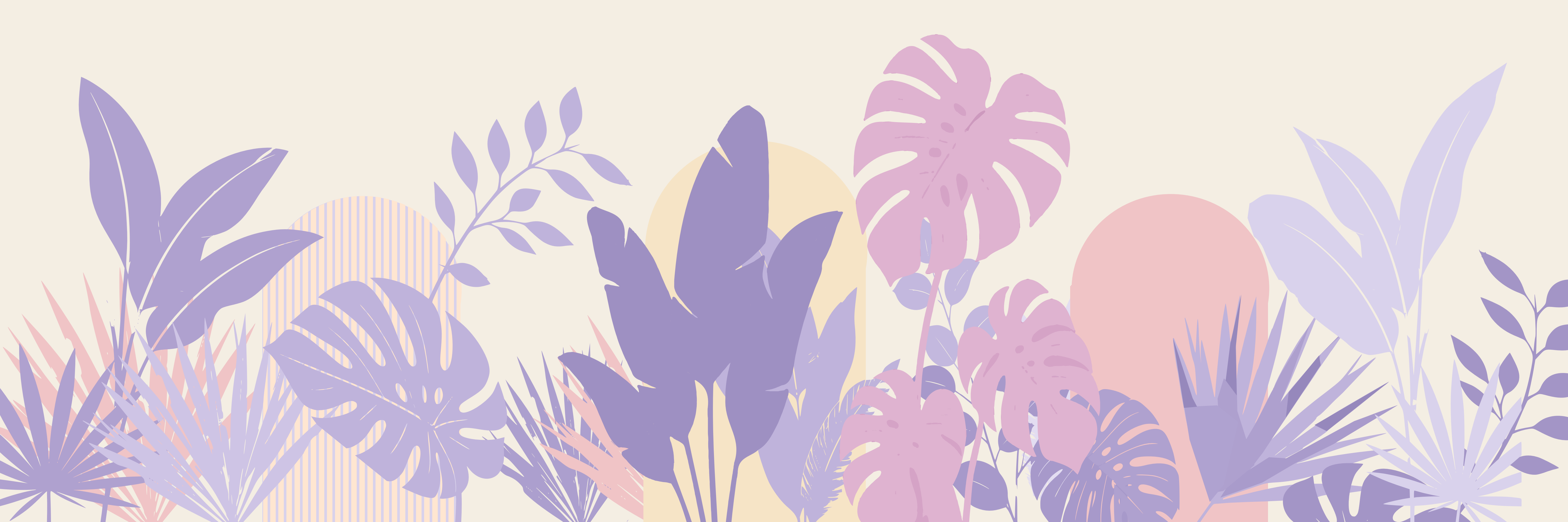 Tropical Arches | Lavender Haze — 9 × 3 m