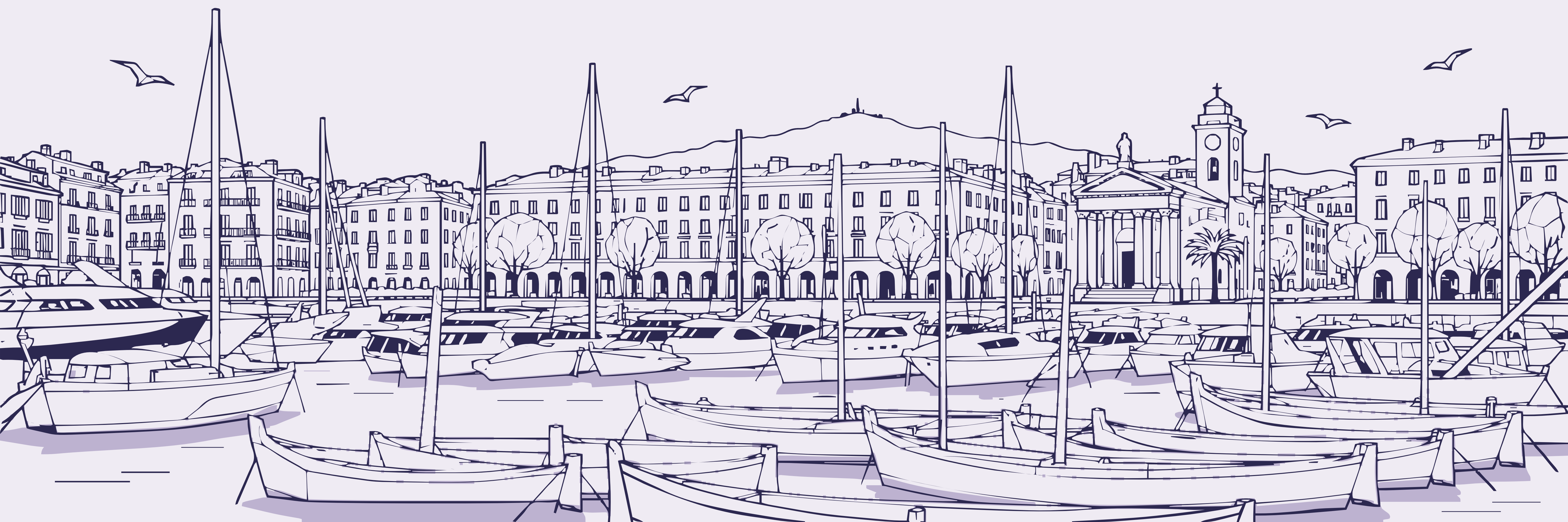 Rooftops Nice Port Lympia | Lavande — 9 × 3 m