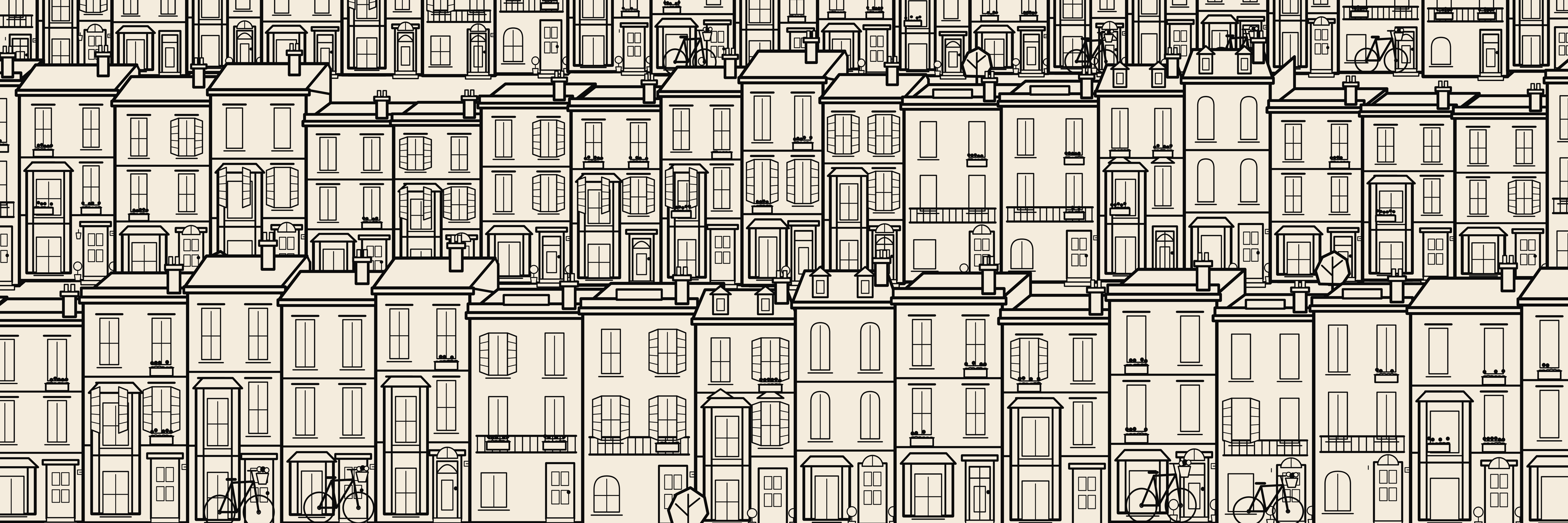 Rooftops Notting Hill | Black — 9 × 3 m