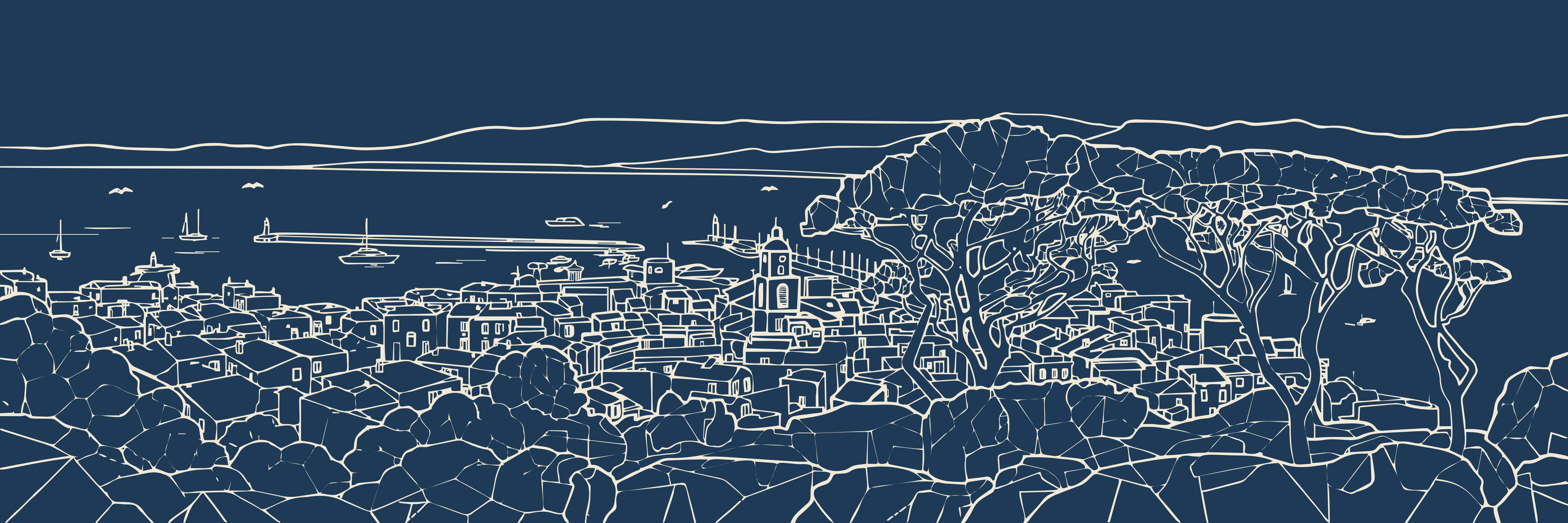 Rooftops Saint-Tropez | Nuit marine — 9 × 3 m