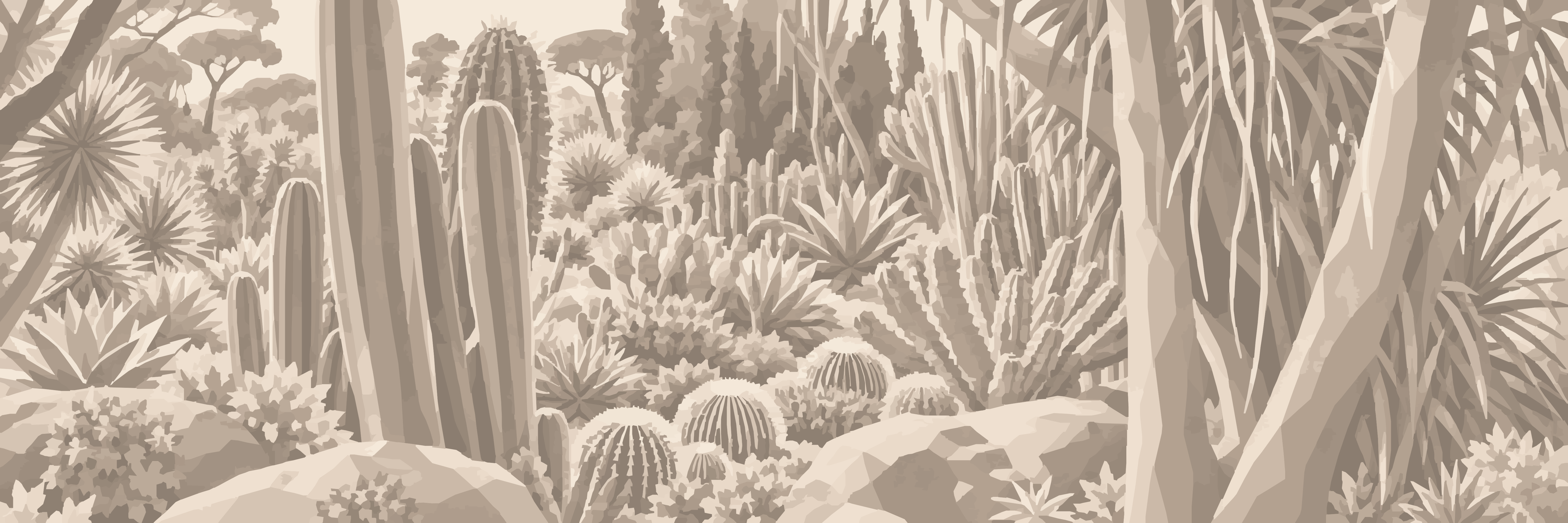 Beige Desert Garden — 9 × 3 m