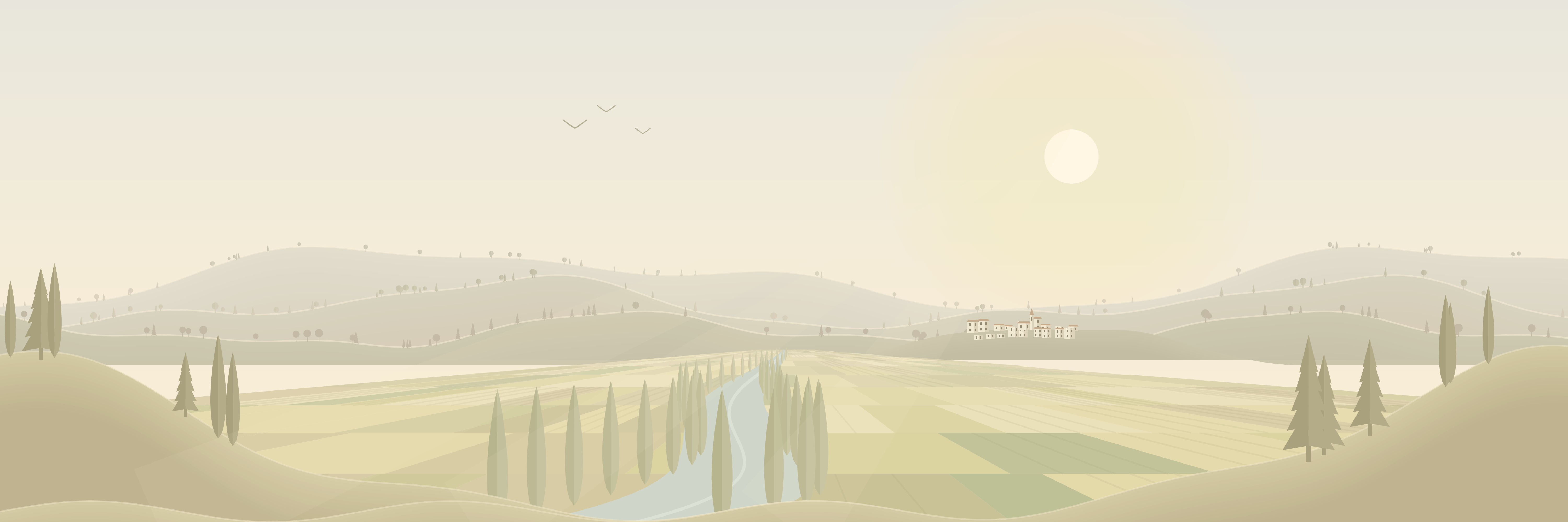 Paisaje tranquilo - Valle en patchwork — 9 × 3 m