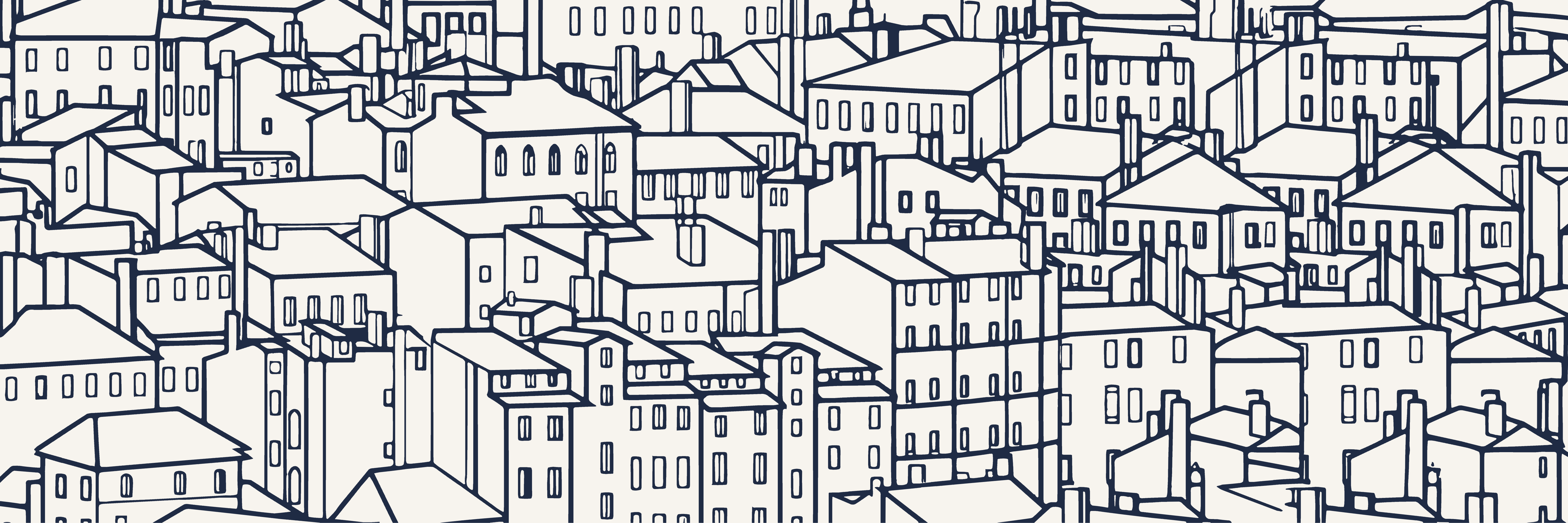 Rooftops | Azul marino — 9 × 3 m