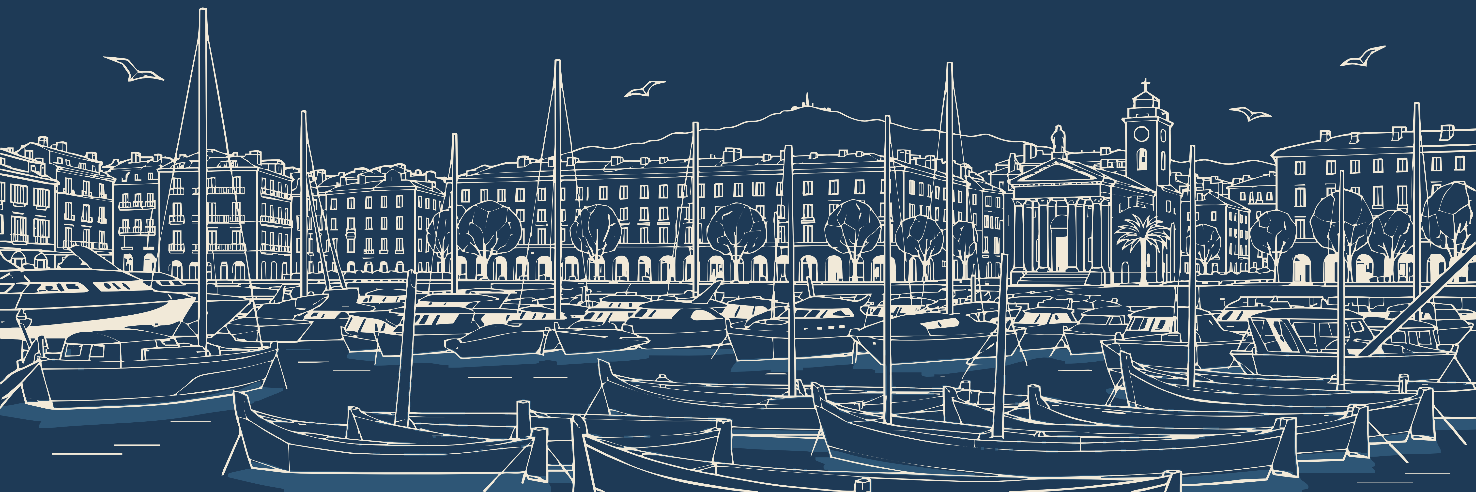 Rooftops Nice Port Lympia | Nuit marine — 9 × 3 m