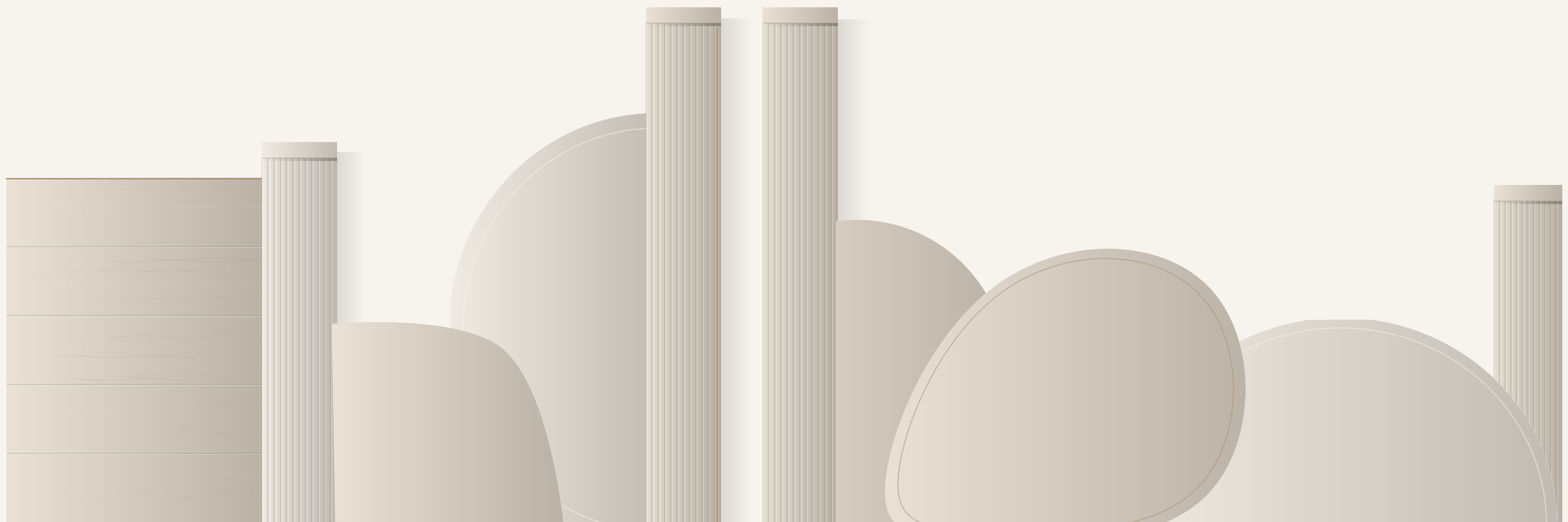 Structure 01 | Marfil, lino y camel — 9 × 3 m