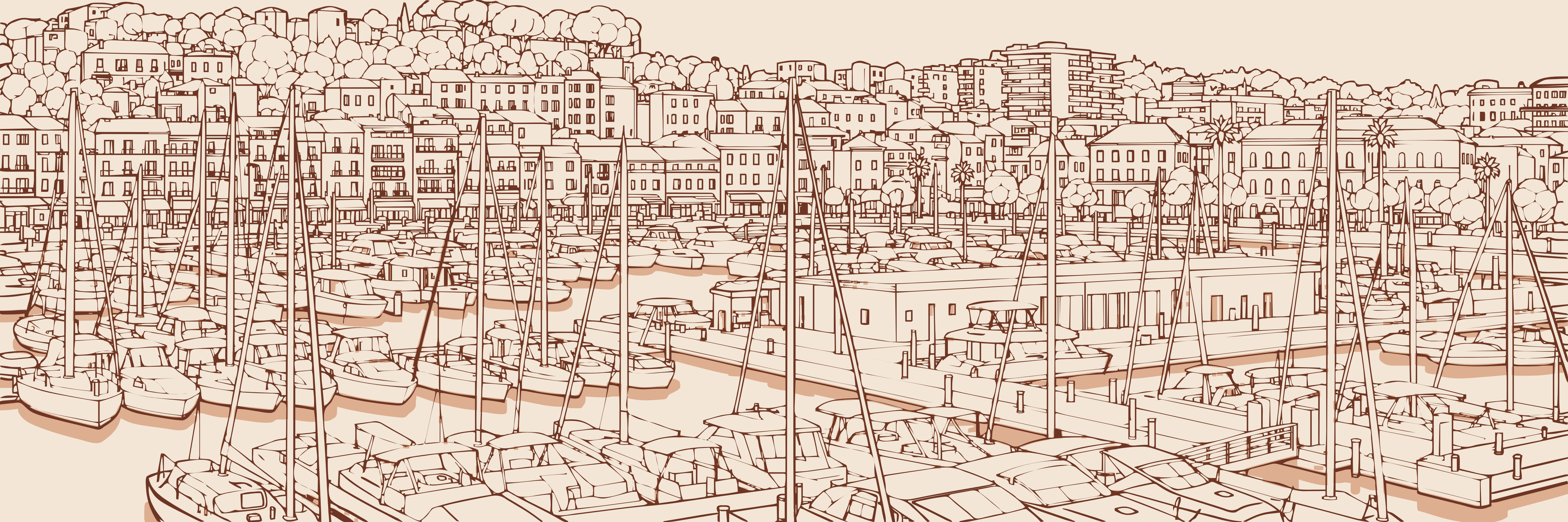 Rooftops Cannes Vieux-Port | Terracotta — 9 × 3 m