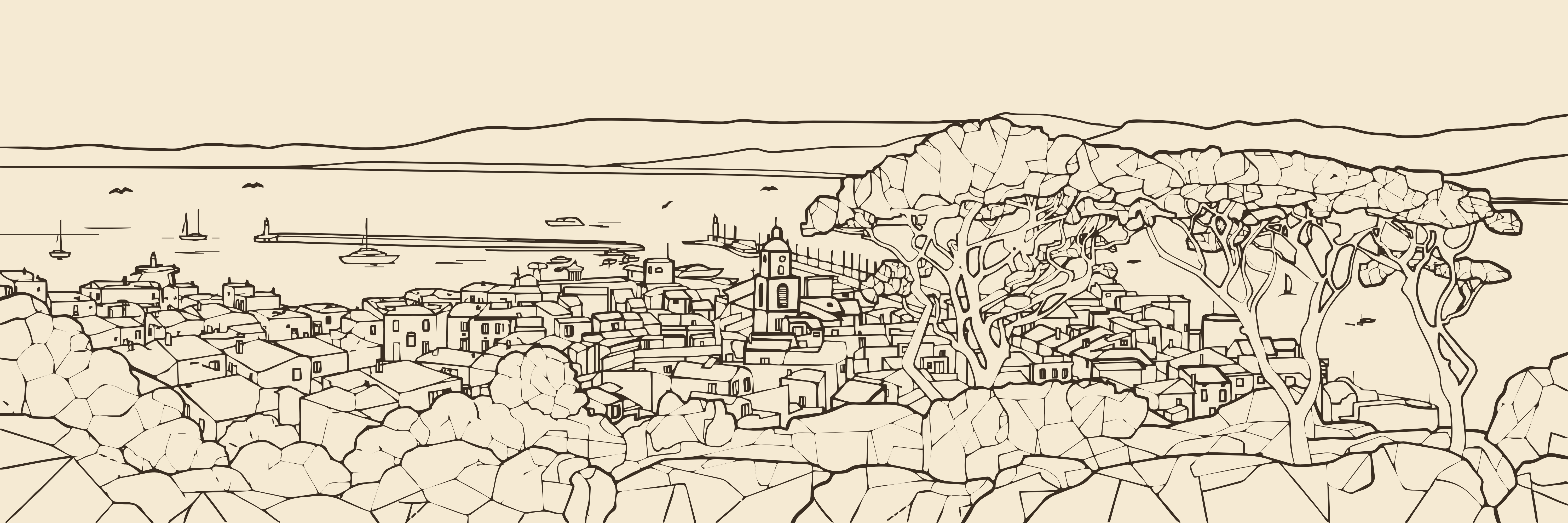 Rooftops Saint-Tropez | Sable doré — 9 × 3 m
