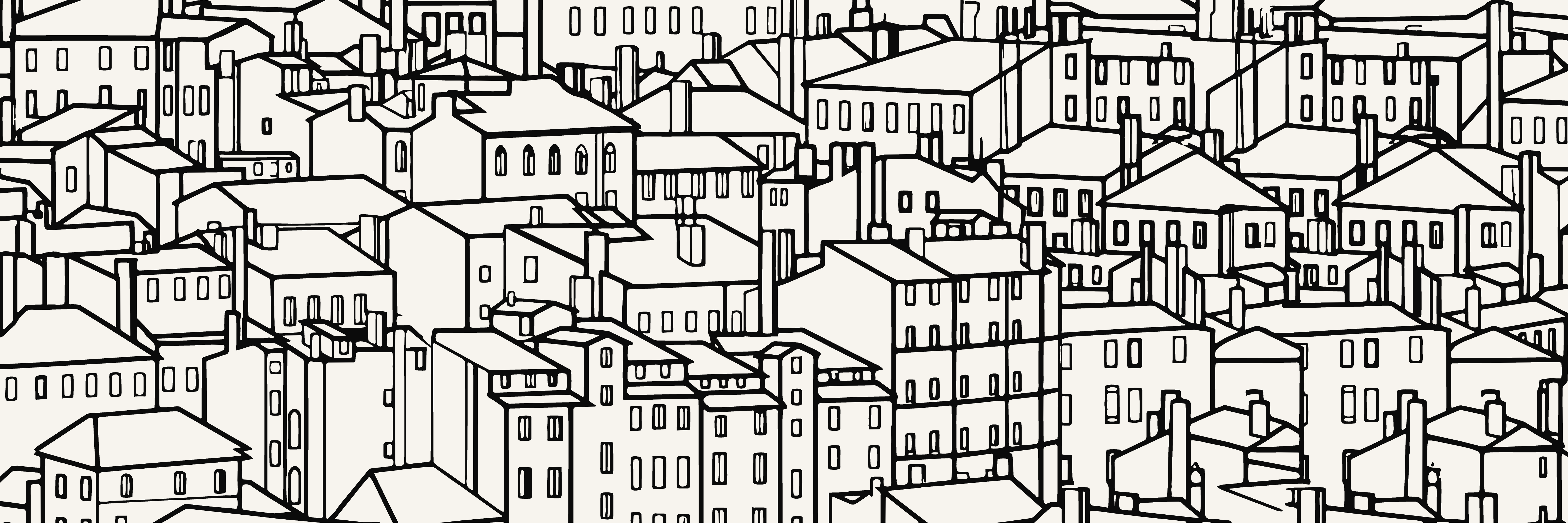Rooftops | Black — 9 × 3 m