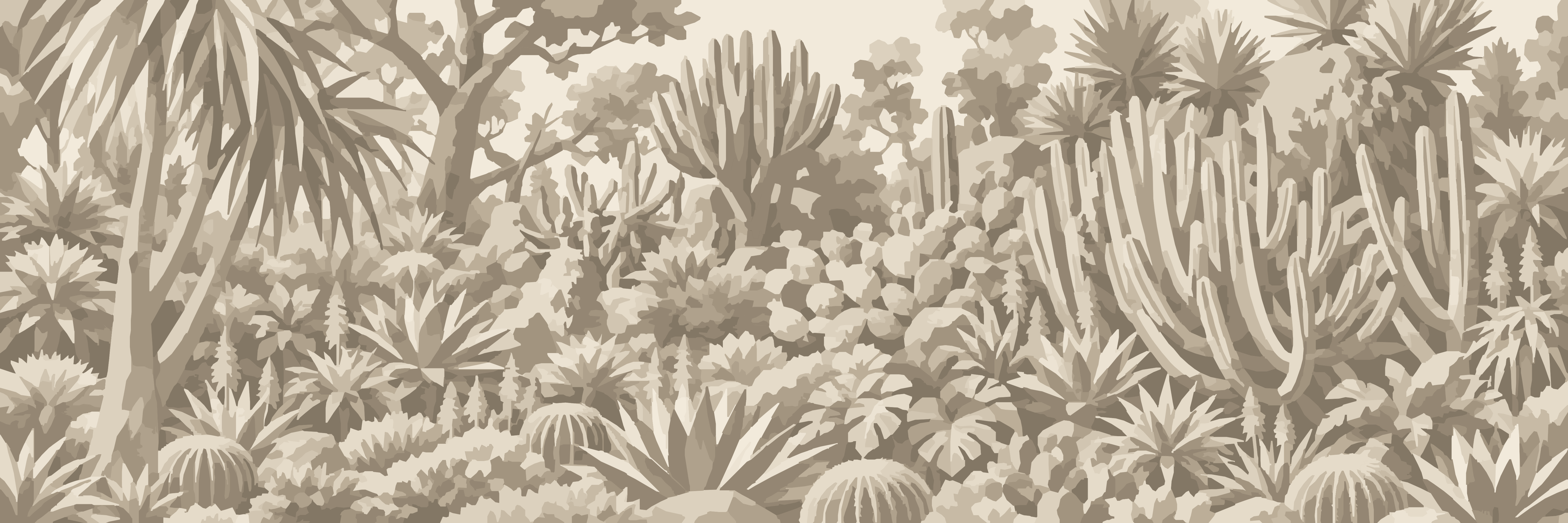 Beige Cactus Garden — 9 × 3 m