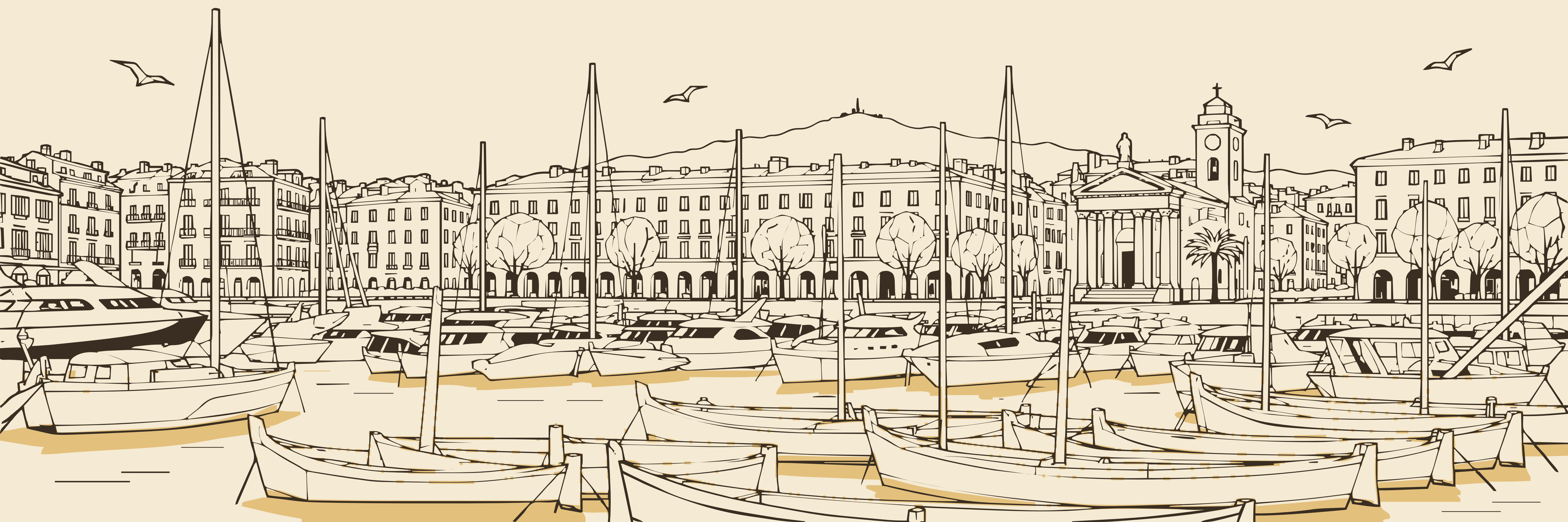 Rooftops Nice Port Lympia | Sable doré — 9 × 3 m