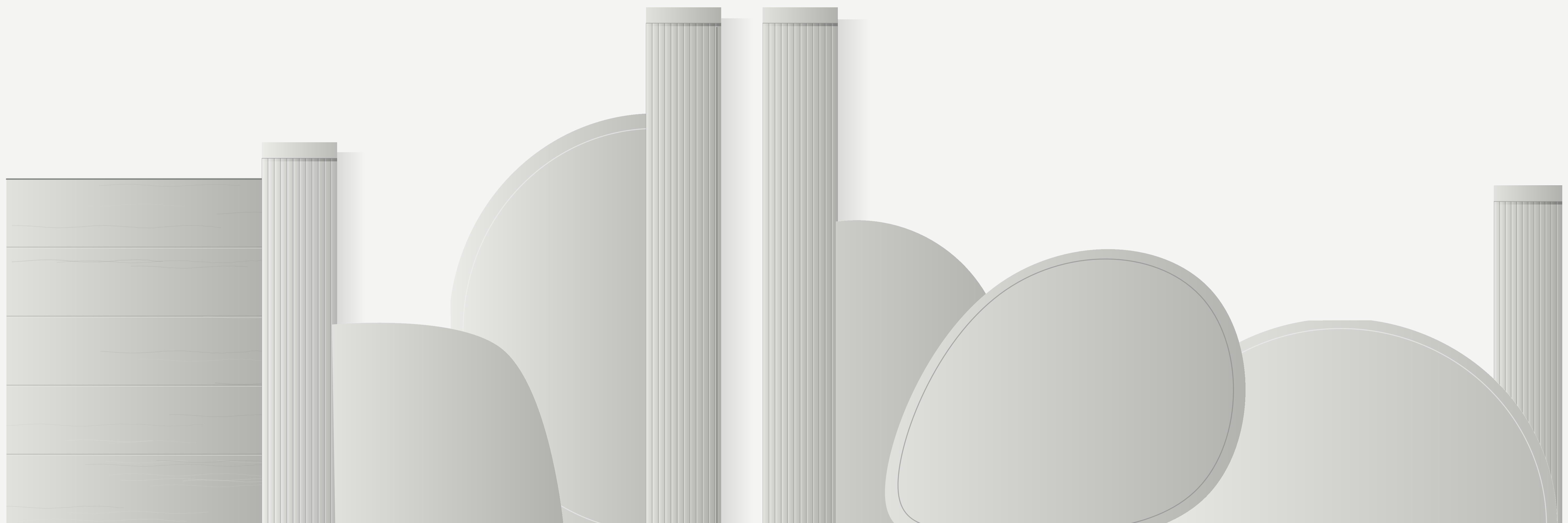 Structure 01 | Perla, gris frío y grafito — 9 × 3 m