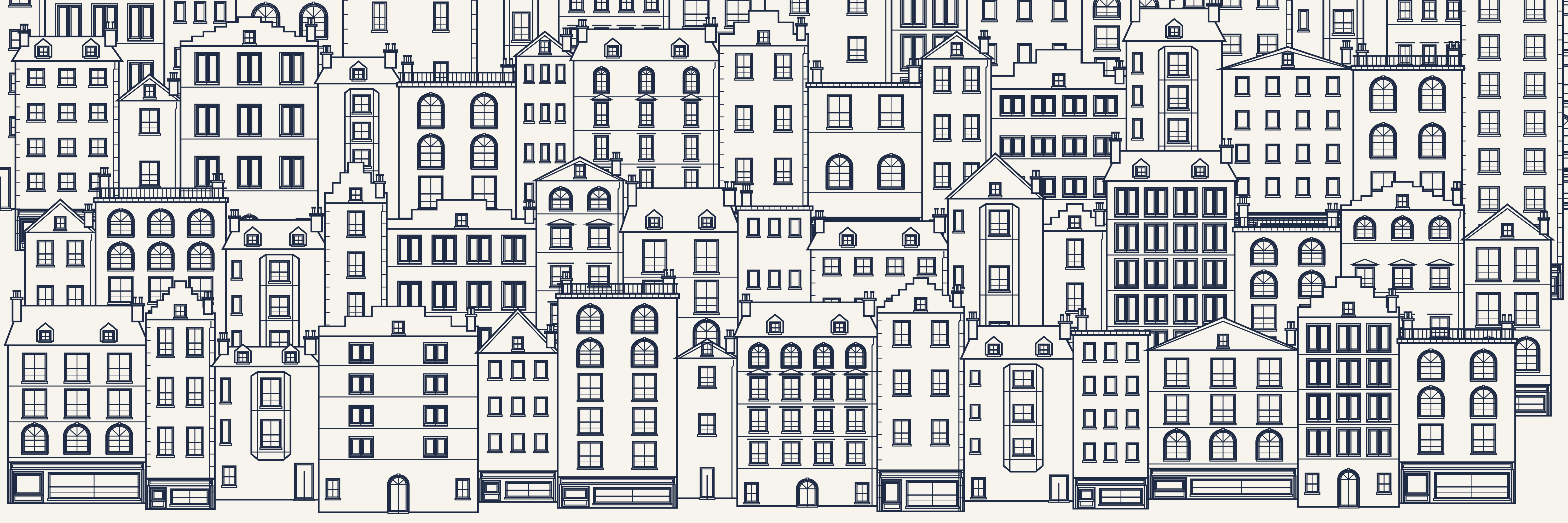 Rooftops Edinburgh | Navy — 9 × 3 m