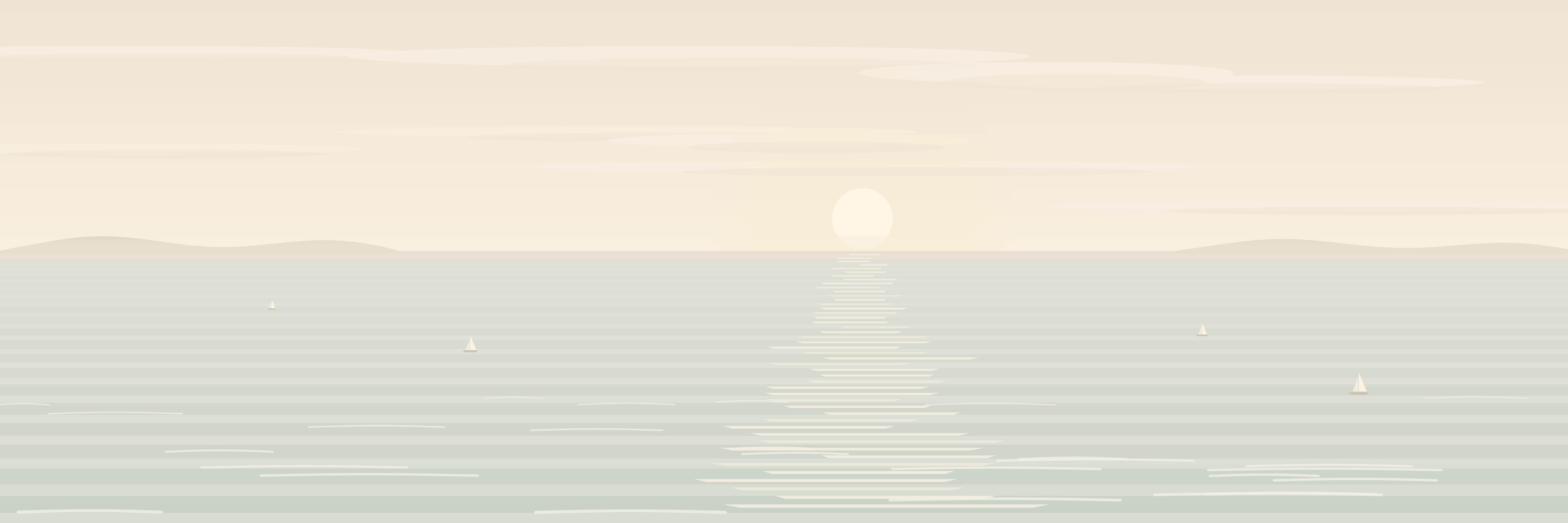 Paisaje tranquilo - Horizonte marino — 9 × 3 m
