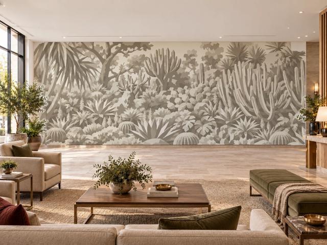 Beige Cactus Garden