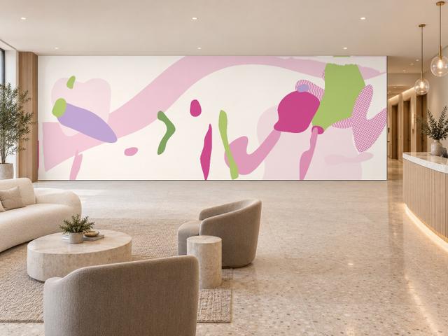 Organic Joy Drift | Fuchsia & Pistachio